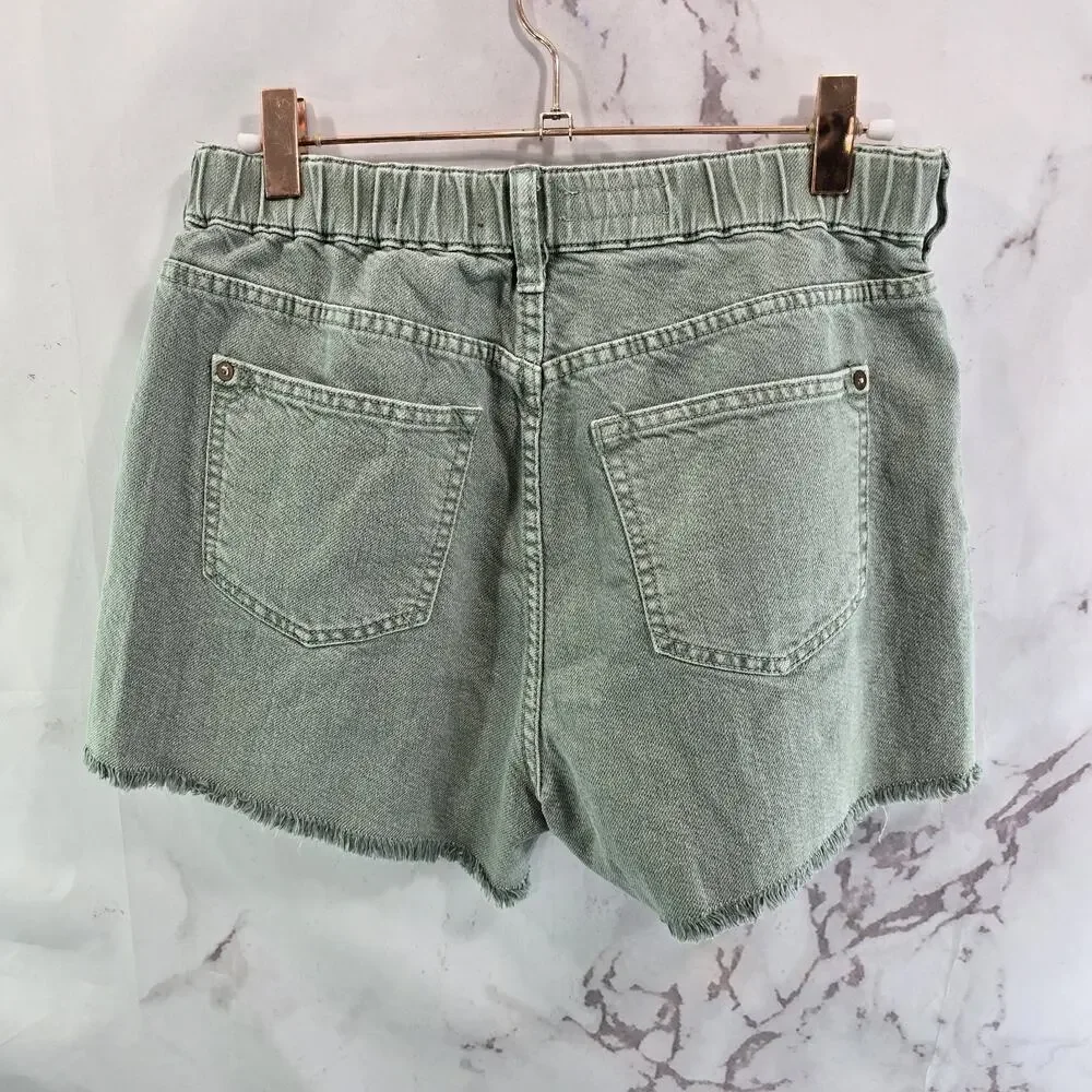 Anthropologie Shorts Womens Small Green High Rise Denim Jeans Pilcro